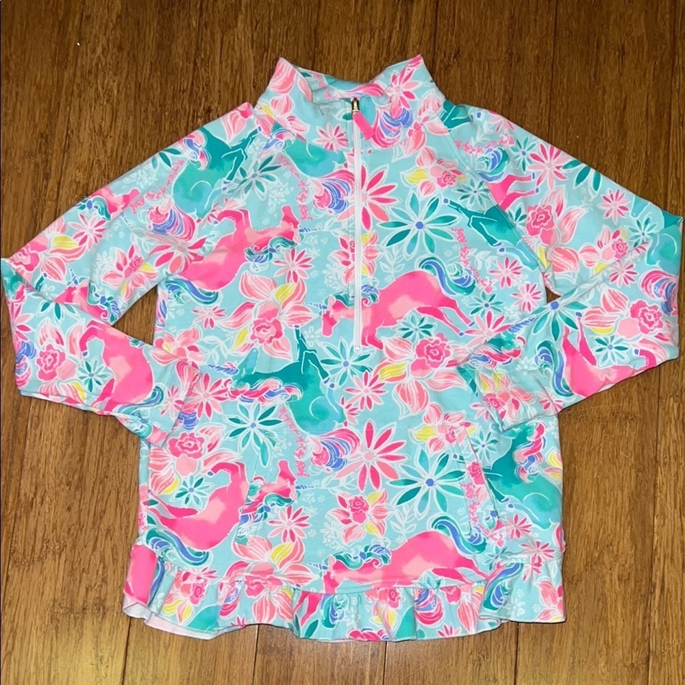 Lilly Pulitzer girls mini Killian popover in mary‘s wish print size XL (12-14)